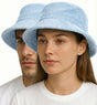 Stingy Brim Terry Towelling Bucket Hat Daggy Fishing Camping Lad Cap 100% COTTON - Sky Blue - XXL