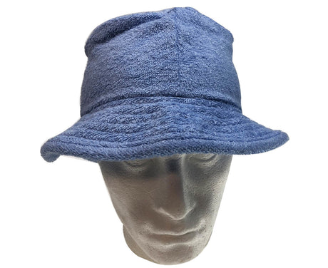 Stingy Brim Terry Towelling Bucket Hat Daggy Fishing Camping Lad Cap 100% COTTON - Navy Blue