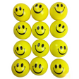 12x Yellow Smiley Stress Balls Bulk Pack - Hand Squeeze Toy (Stress Relief)