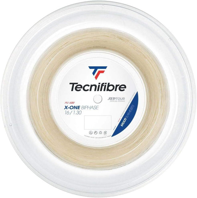 Tecnifibre X-One Biophase 1.30/16 Multifilament  Tennis String Reel 200m Set in Natural (Made in France)