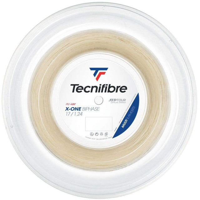 Tecnifibre X-One Biophase 1.24/17 Multifilament  Tennis String Reel 200m Set in Natural (Made in France)