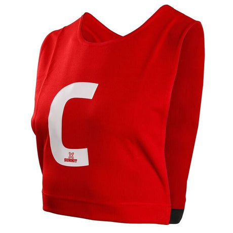 7pcs Set of Summit Netball Bibs Senior Team Pack Bulk Net Ball - Red Colour