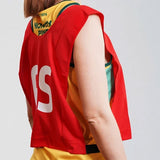 Summit Netball Team Bibs Senior 7pc Set - Red (Bulk Pack)
