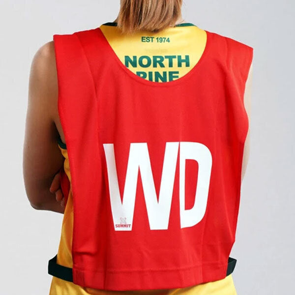 Summit Netball Team Bibs Senior 7pc Set - Red (Bulk Pack)