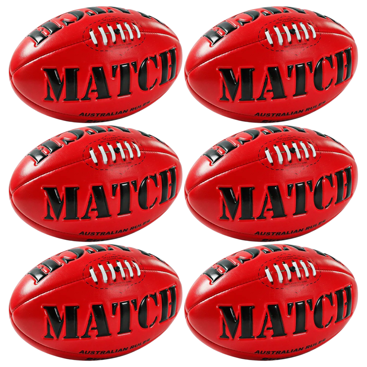 6x Summit AFL Match Ball Bulk Pack - Size 5 (Aussie Rules Football)