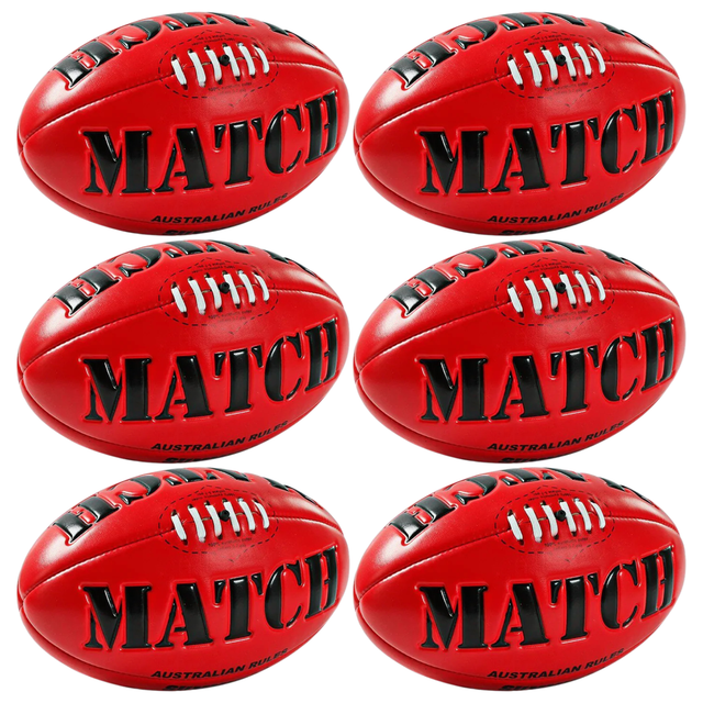 6x Summit AFL Match Ball Bulk Pack - Size 5 (Aussie Rules Football)