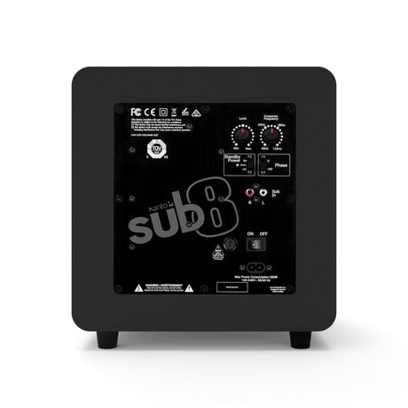 Kanto SUB8 300W 8" Sealed Powered Subwoofer - Matte Black