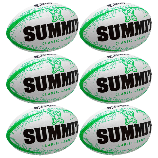 6x Summit Classic Rugby League Ball Bulk Pack - Size 5