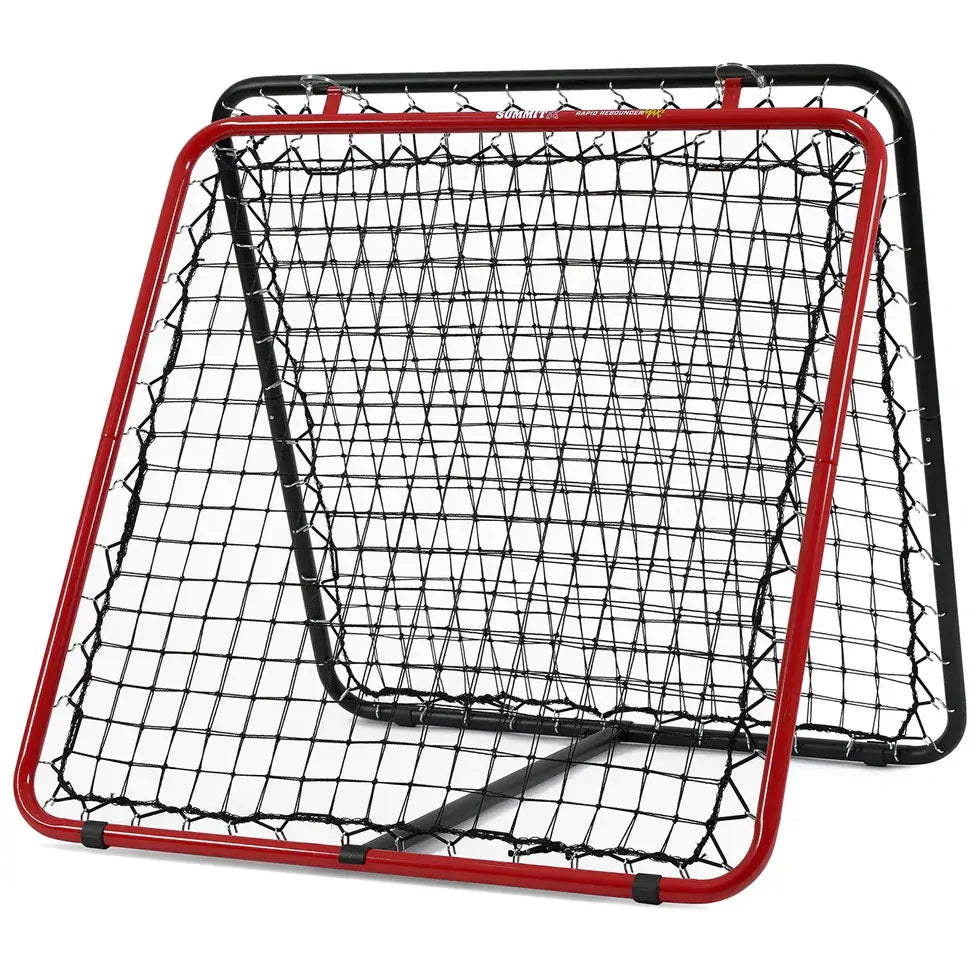 Rapid Rebounder Max 93x93cm Dual Sided Training Net Adjustable Angles Portable