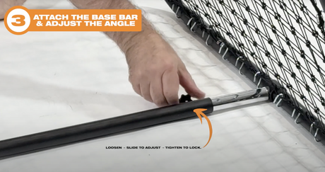 Rapid Rebounder Max 93x93cm Dual Sided Training Net Adjustable Angles Portable