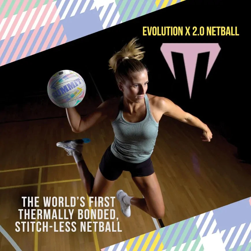 Summit Evolution X Netball Size 5 Maddy Turner Thermofusion Match Ball Premium Grip