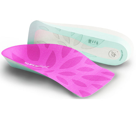 Womens Superfeet Me 3/4 Length Insoles Inserts Orthotics Arch Support Cushion - Blush