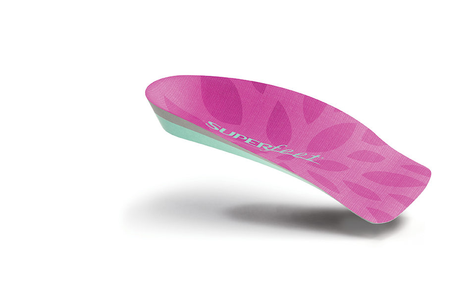 Womens Superfeet Me 3/4 Length Insoles Inserts Orthotics Arch Support Cushion - Blush