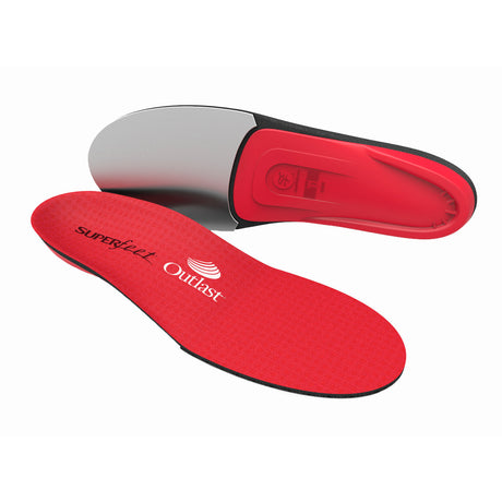 Superfeet Outlast Red Hot Full Length Insoles - Arch Support Cushion Inserts (Orthotics)