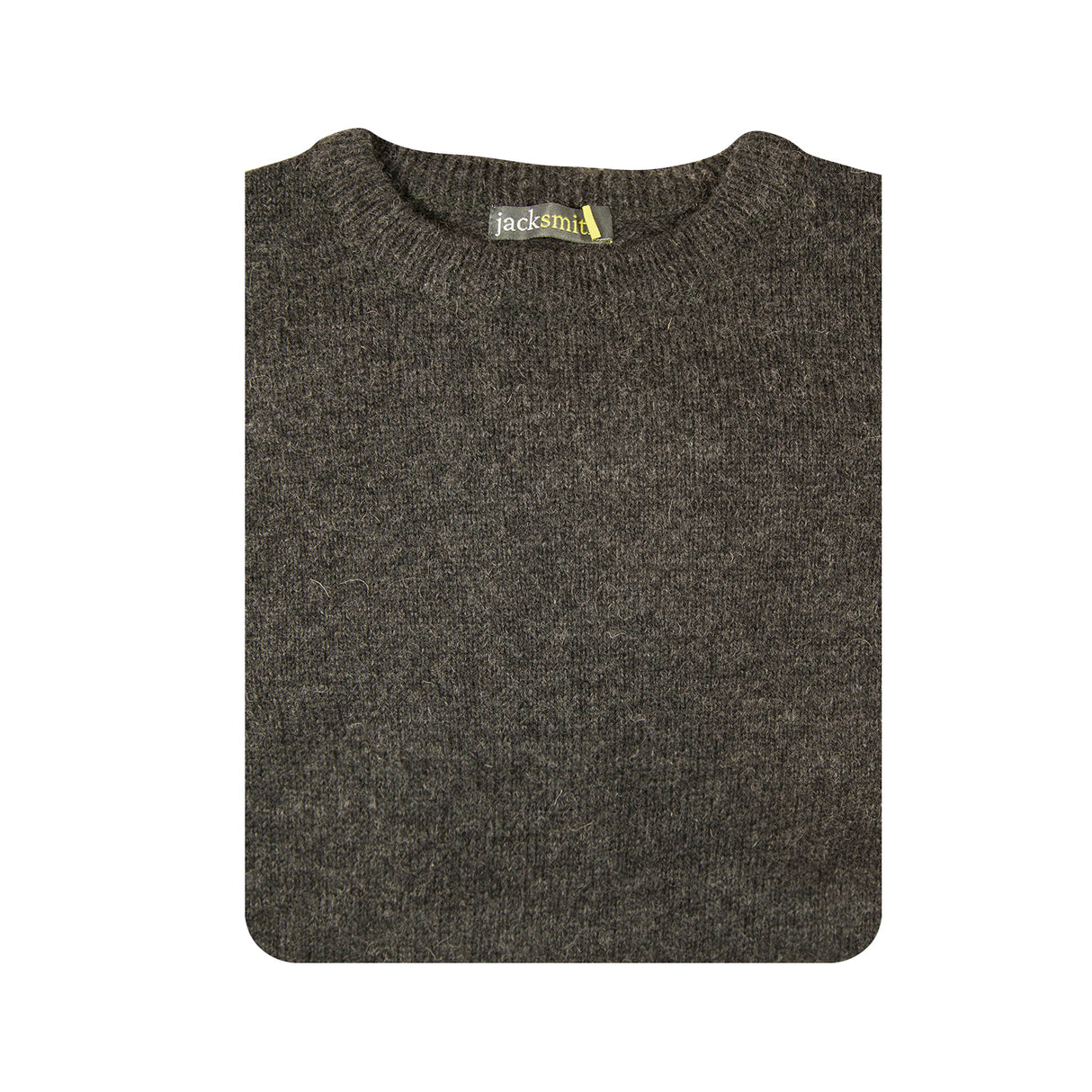 Mens 100% Shetland Ragg Wool Round Neck Knit Jumper Pullover Crew Sweater - Charcoal (29)