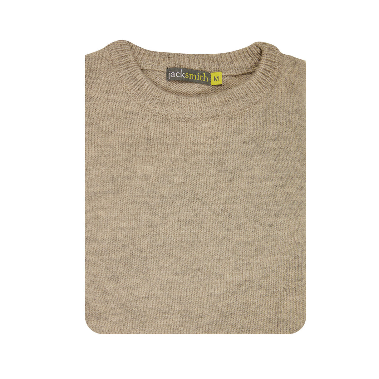 100% SHETLAND RAGG WOOL CREW Round Neck Knit JUMPER Pullover Mens Sweater Knitted - Beige