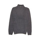 100% SHETLAND RAGG WOOL Half Zip Up Knit JUMPER Pullover Mens Sweater Knitted - Denim Blue