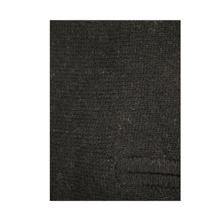 100% SHETLAND RAGG WOOL Half Zip Up Knit JUMPER Pullover Mens Sweater Knitted - Plain Black
