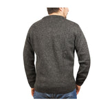 100% Shetland Ragg Wool V Neck Knit Jumper Pullover Mens Sweater Knitted - Charcoal