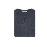 100% Shetland Ragg Wool V Neck Knit Jumper Pullover Mens Sweater Knitted - Navy