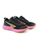 Sfida Switch Girls Lace Up Runners - Black/Pink (Kids Sneakers/Shoes)
