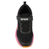 Sfida Switch Girls V Strap Runners - Black/Pink (Kids Sneakers/Shoes)
