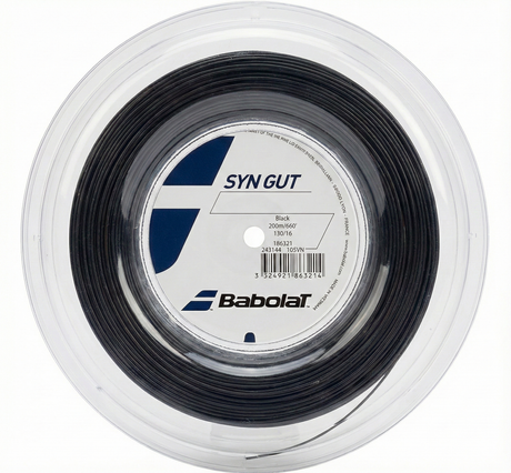 Babolat Synthetic Gut 200m Tennis String Reel in Black (130/16)