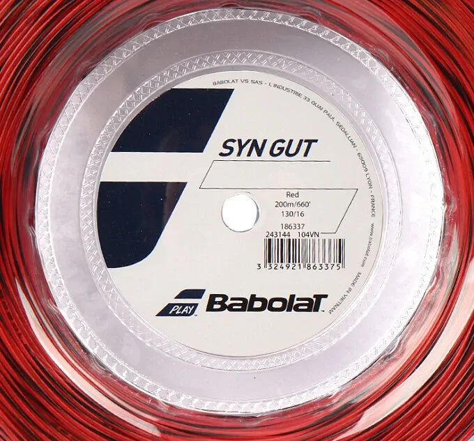Babolat Synthetic Gut 1.30mm/200m 16g Tennis Racquet String Reel in Red