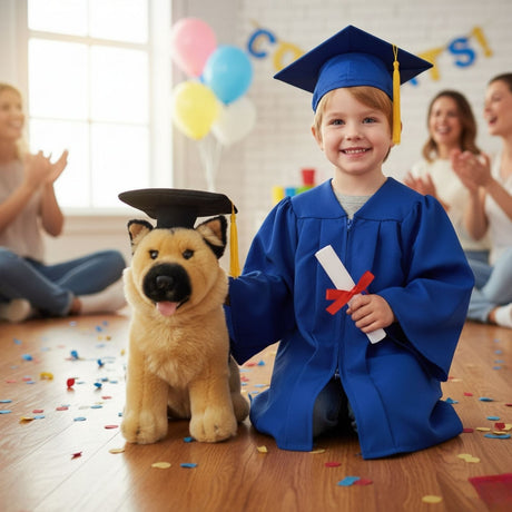 Bocchetta Sargeant 24cm Graduation German Shepherd Plush Toy (Stuffed Animal Dog Grad Gift)