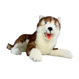 Bocchetta Scarlet 62cm Lying Husky Plush Toy - Red (Realistic Stuffed Animal Dog Gift)