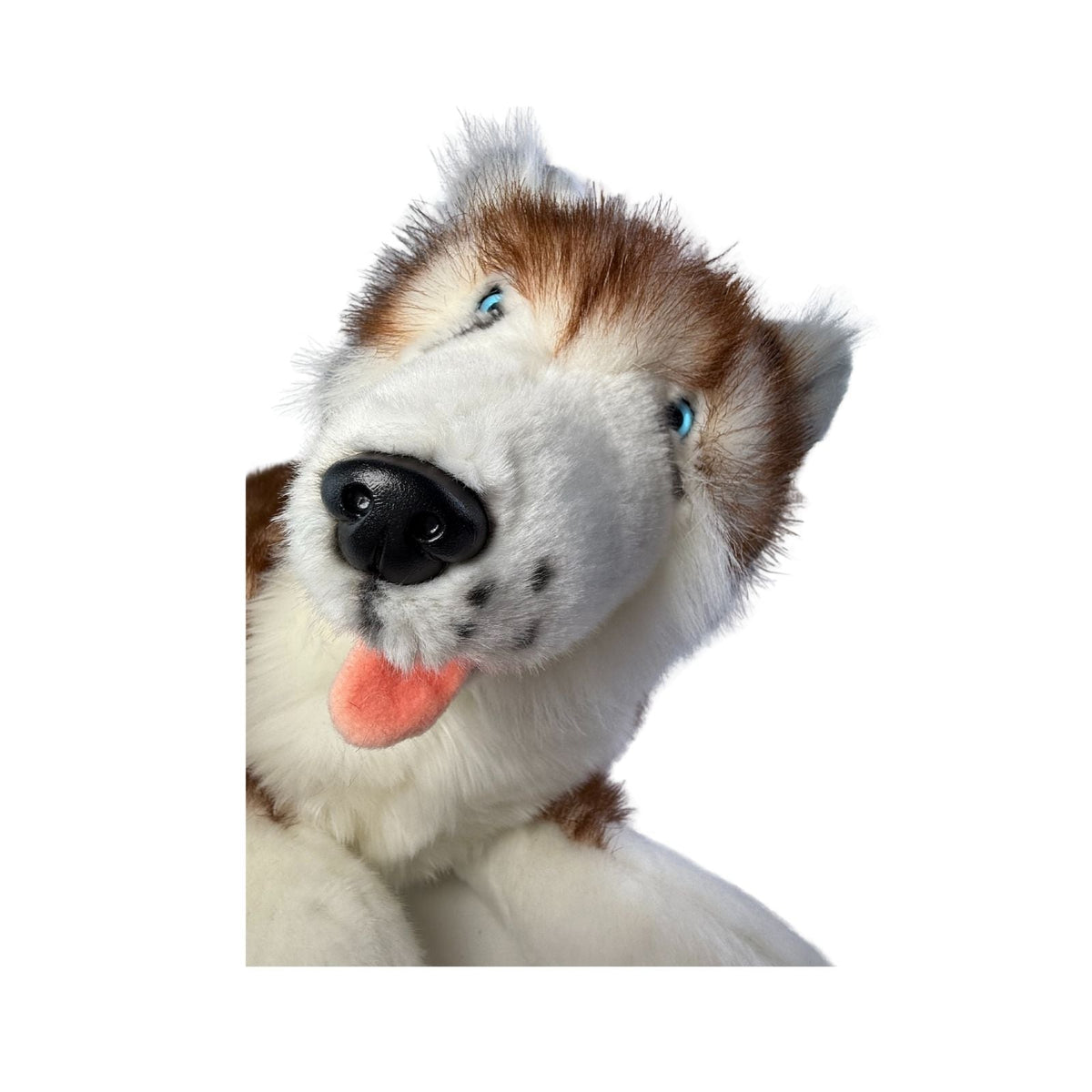 Bocchetta Scarlet 62cm Lying Husky Plush Toy - Red (Realistic Stuffed Animal Dog Gift)