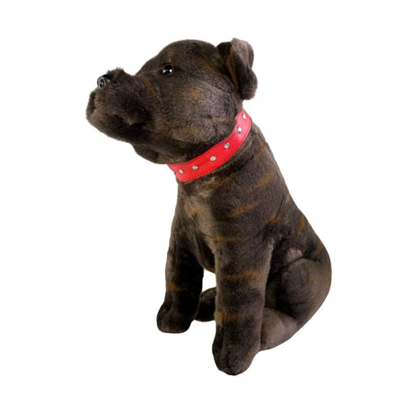 Bocchetta Scooter 32cm Sitting Staffy Plush Toy - Brindle (Realistic Stuffed Animal Dog Gift)