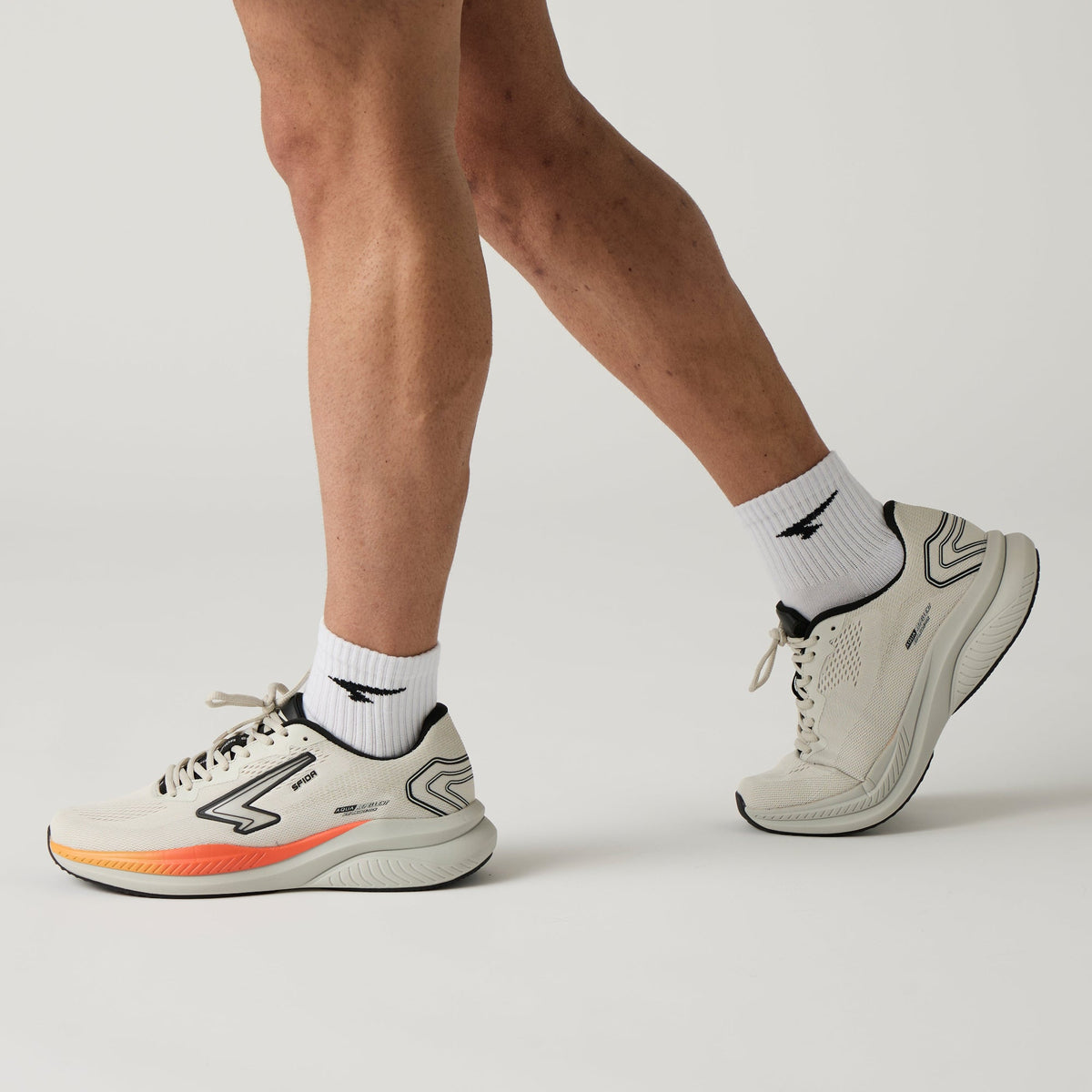 Sfida Brazen Mens Runners - Stone/Orange (Running Shoes/Sneakers)