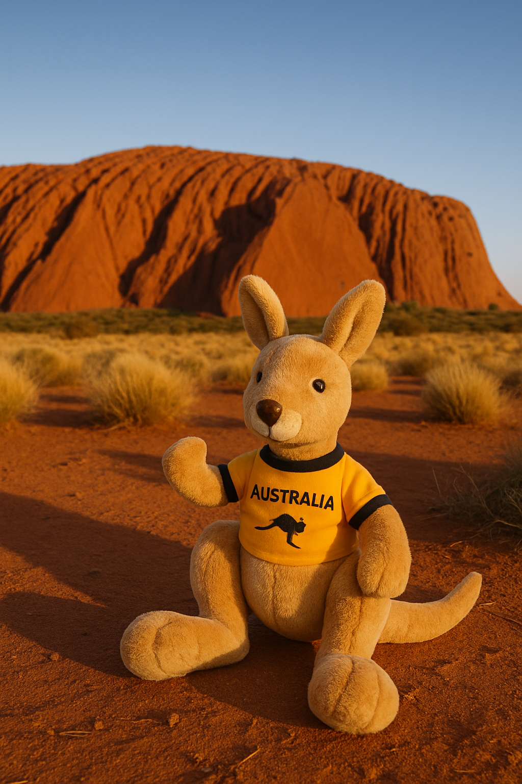 Bocchetta Sheila 32cm Red Kangaroo with Shirt Plush Toy (Australian Stuffed Animal Souvenir Gift)