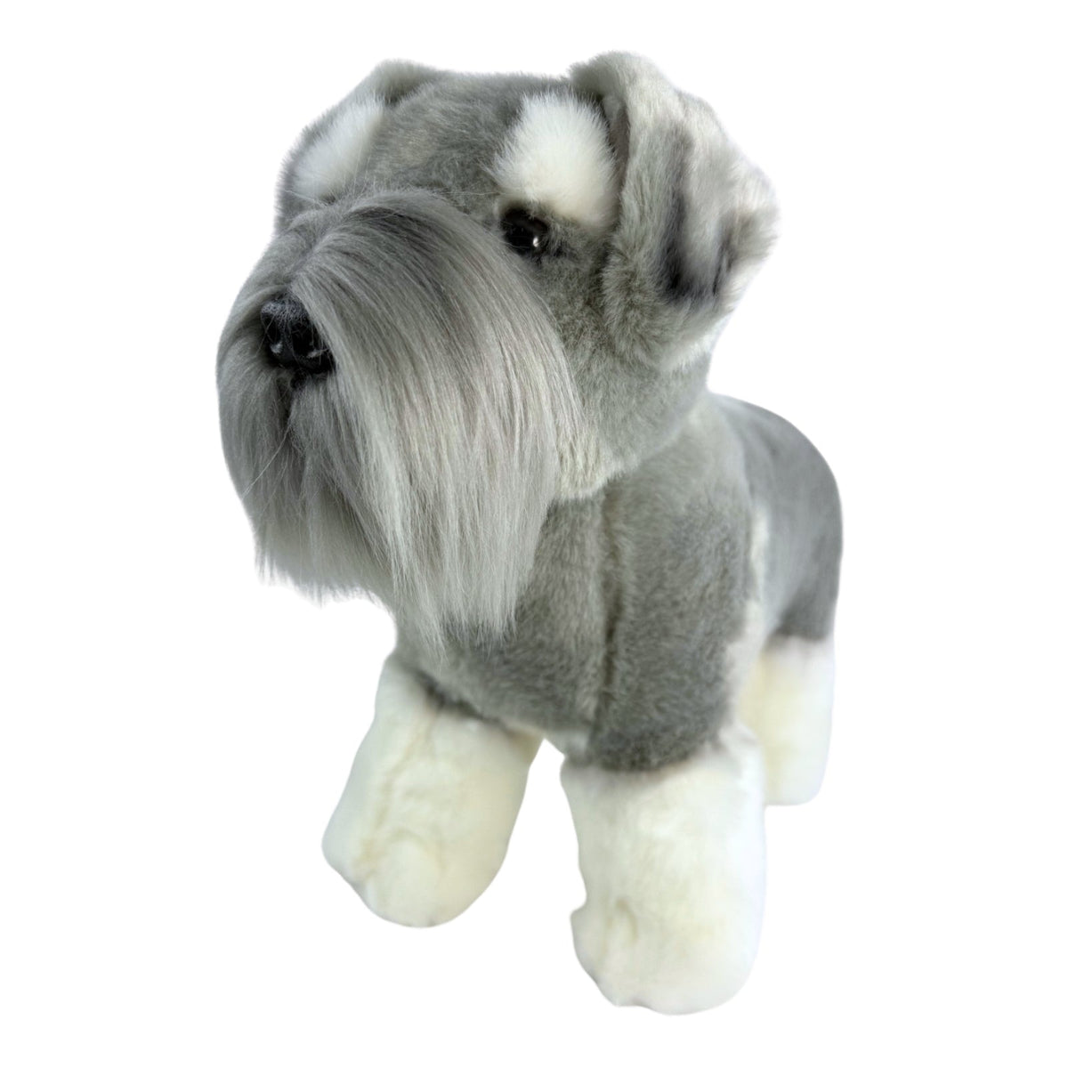 Bocchetta Sherlock 35cm Standing Schnauzer Plush Toy (Realistic Stuffed Animal Dog Gift)