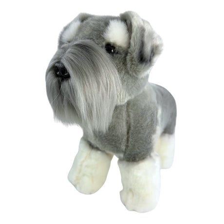 Bocchetta Sherlock 35cm Standing Schnauzer Plush Toy (Realistic Stuffed Animal Dog Gift)