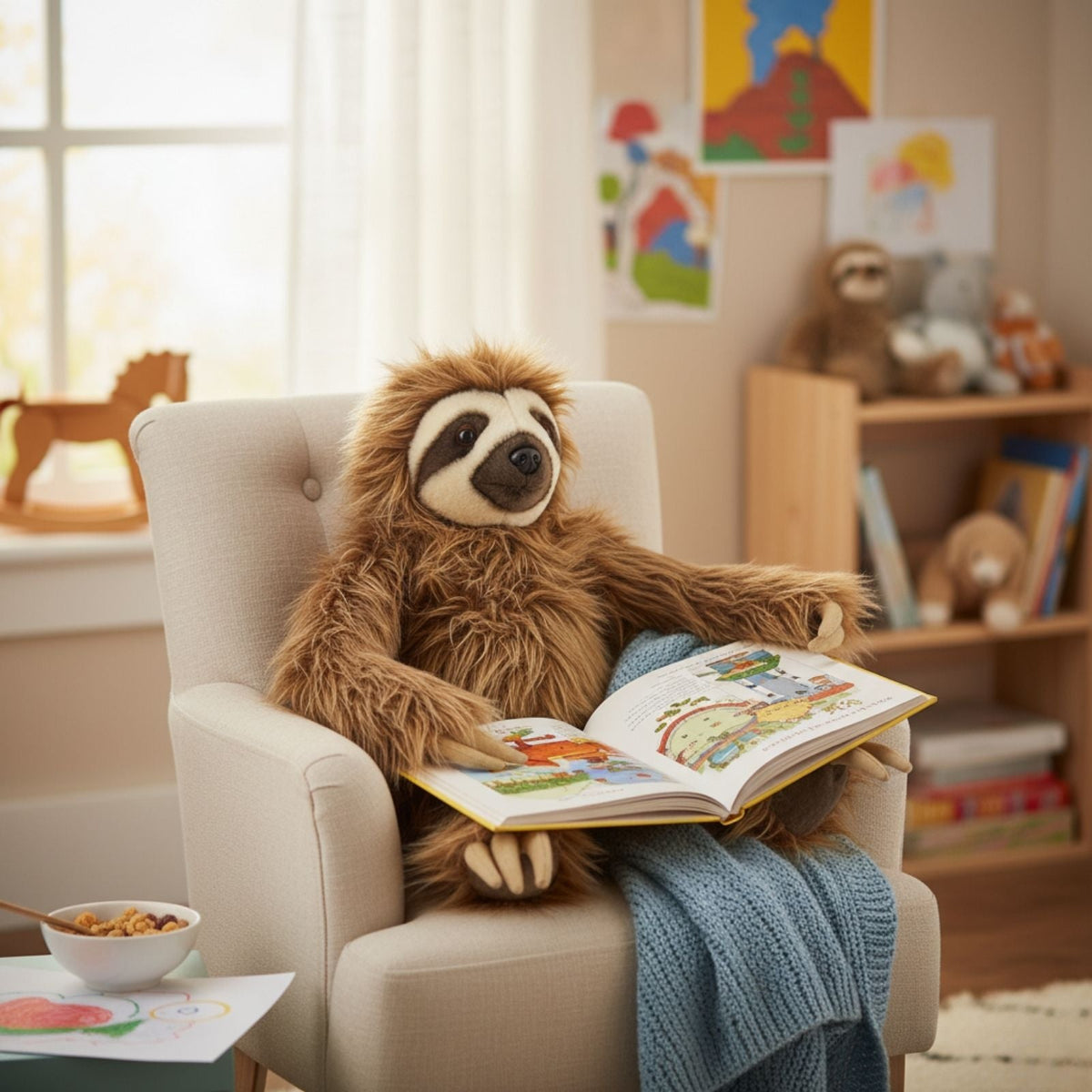 Bocchetta Sloe 57cm Sloth Plush Toy (Realistic Stuffed Animal Wildlife Gift)