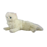 Bocchetta Snowflake 38cm Lying Persian Cat Plush Toy - White (Realistic Stuffed Animal Cat Gift)
