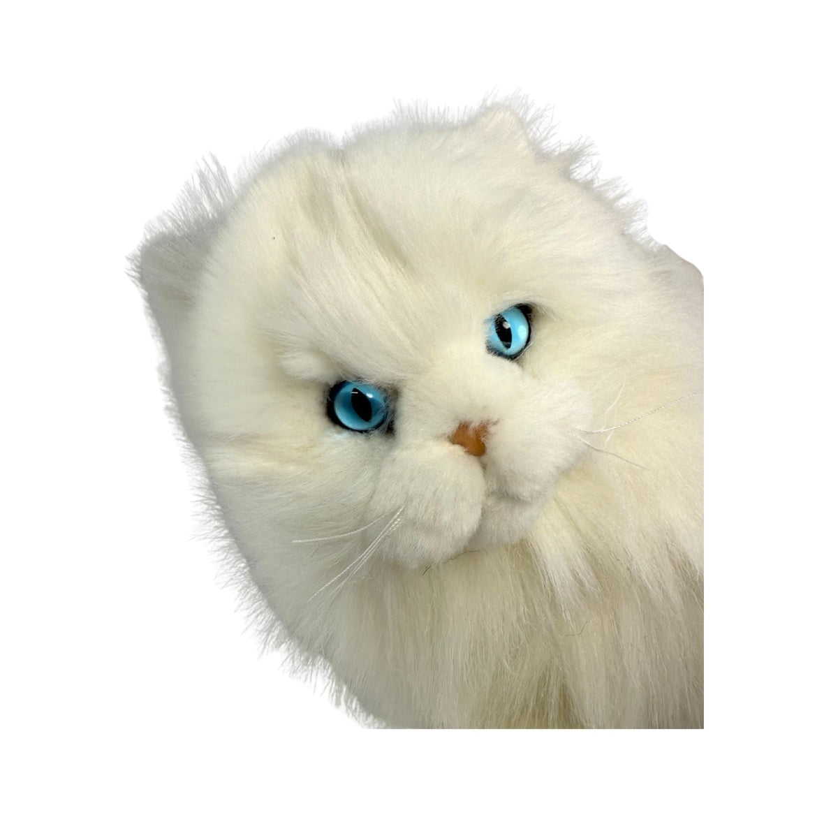 Bocchetta Snowflake 38cm Lying Persian Cat Plush Toy - White (Realistic Stuffed Animal Cat Gift)