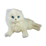 Bocchetta Snowflake 38cm Lying Persian Cat Plush Toy - White (Realistic Stuffed Animal Cat Gift)