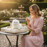 Bocchetta Snowflake 38cm Lying Persian Cat Plush Toy - White (Realistic Stuffed Animal Cat Gift)