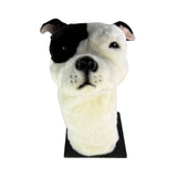 Bocchetta Staffy Plush Golf Club Head Cover - White/Black (Novelty Animal Golfer Gift)