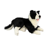 Bocchetta Starsky 40cm Lying Border Collie Puppy Plush Toy - Black/White (Realistic Stuffed Animal Dog Gift)