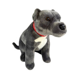 Bocchetta Storm 32cm Sitting Staffy Plush Toy - Grey (Realistic Stuffed Animal Dog Gift)