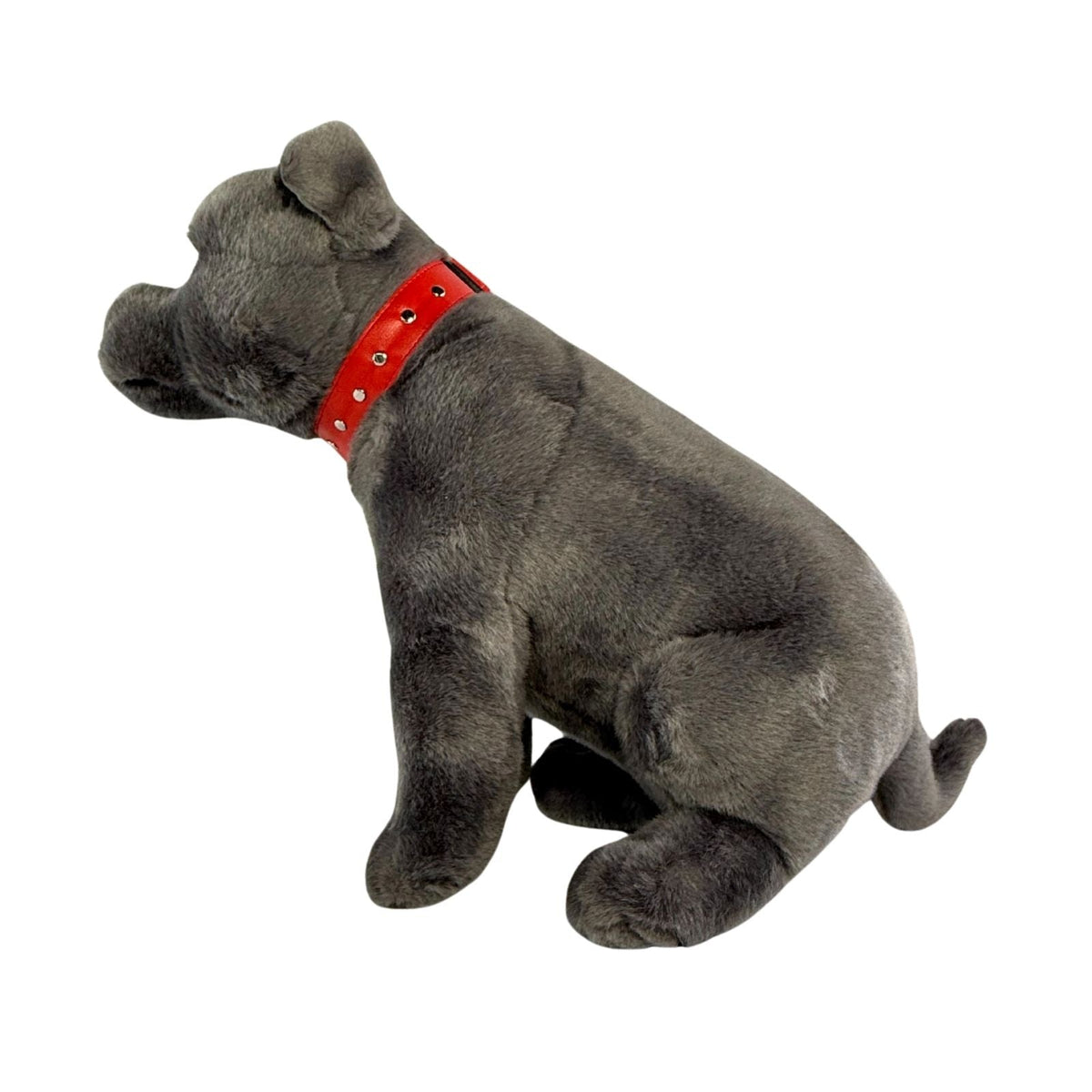 Bocchetta Storm 32cm Sitting Staffy Plush Toy - Grey (Realistic Stuffed Animal Dog Gift)