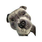 Bocchetta Storm 32cm 2kg Weighted Sitting Staffy Doorstop Plush Toy - Grey (Realistic Stuffed Animal Dog Gift)
