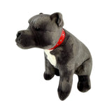 Bocchetta Storm 32cm 2kg Weighted Sitting Staffy Doorstop Plush Toy - Grey (Realistic Stuffed Animal Dog Gift)