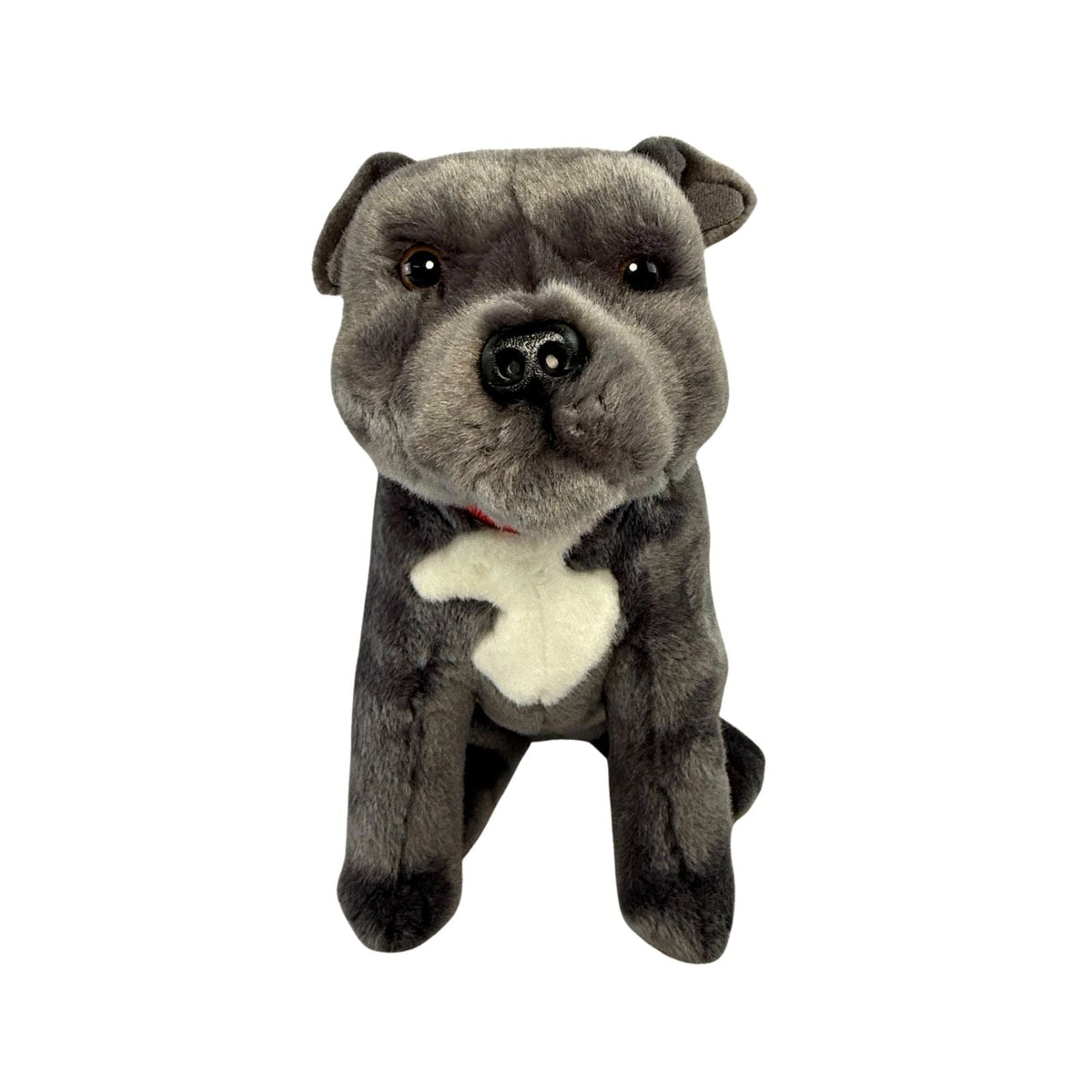 Bocchetta Storm 32cm 2kg Weighted Sitting Staffy Doorstop Plush Toy - Grey (Realistic Stuffed Animal Dog Gift)