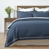 Renee Taylor Strada 1000TC Egyptian Cotton Quilt Cover Set - Indigo (Embroidered Trim)