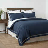 Renee Taylor Strada 1000TC Egyptian Cotton Quilt Cover Set - Indigo (Embroidered Trim)